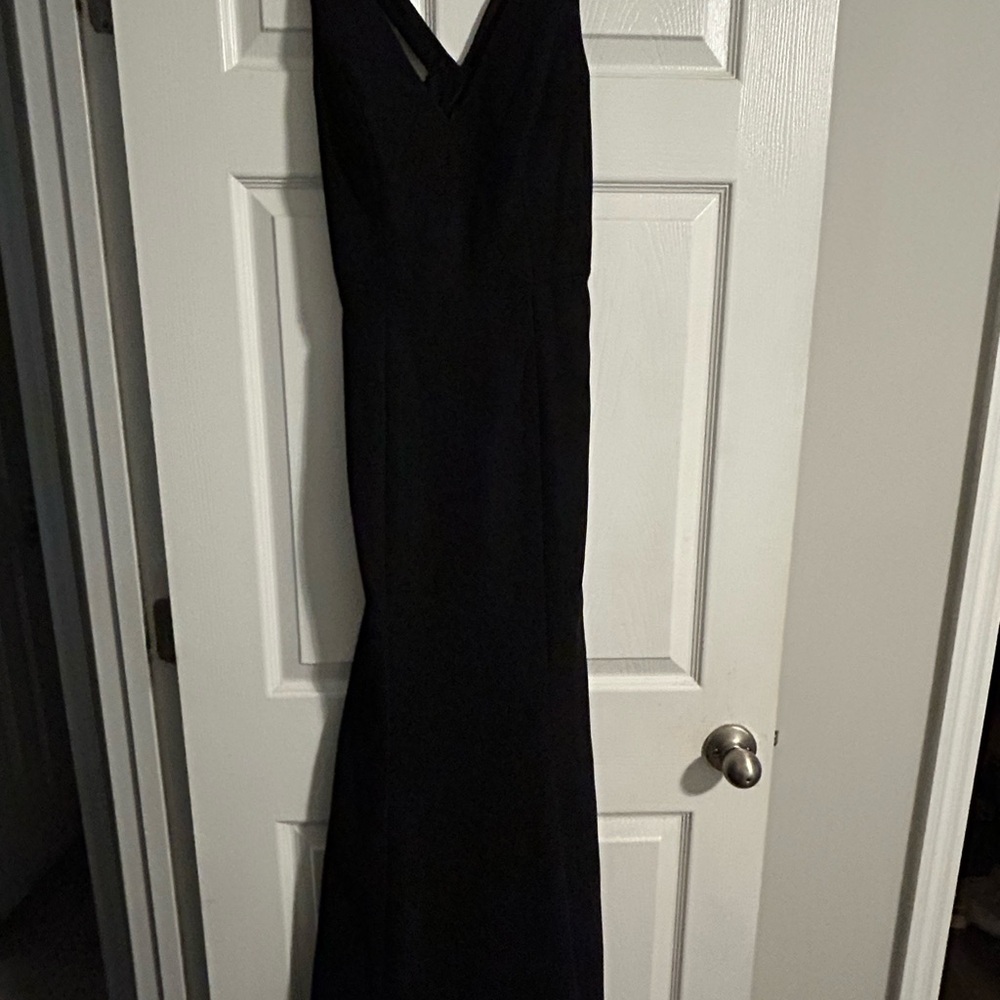 Abella Black Sleeveless V-Neck Maxi Gown